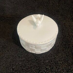 Round Keepsake Box with Dove for Baptism or First Communion